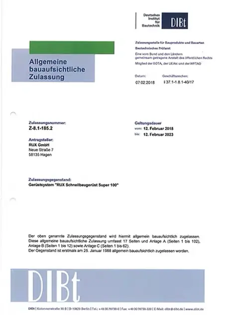 Gerüstbau, Zulassung von Sassenberg + Pesch in Pulheim und Köln